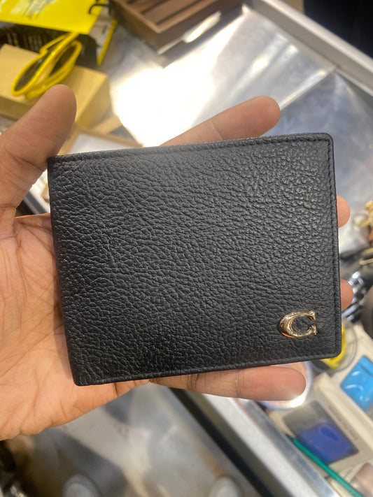 AOC COA Golden C Logo Genuine Leather Men’s Wallet 989231