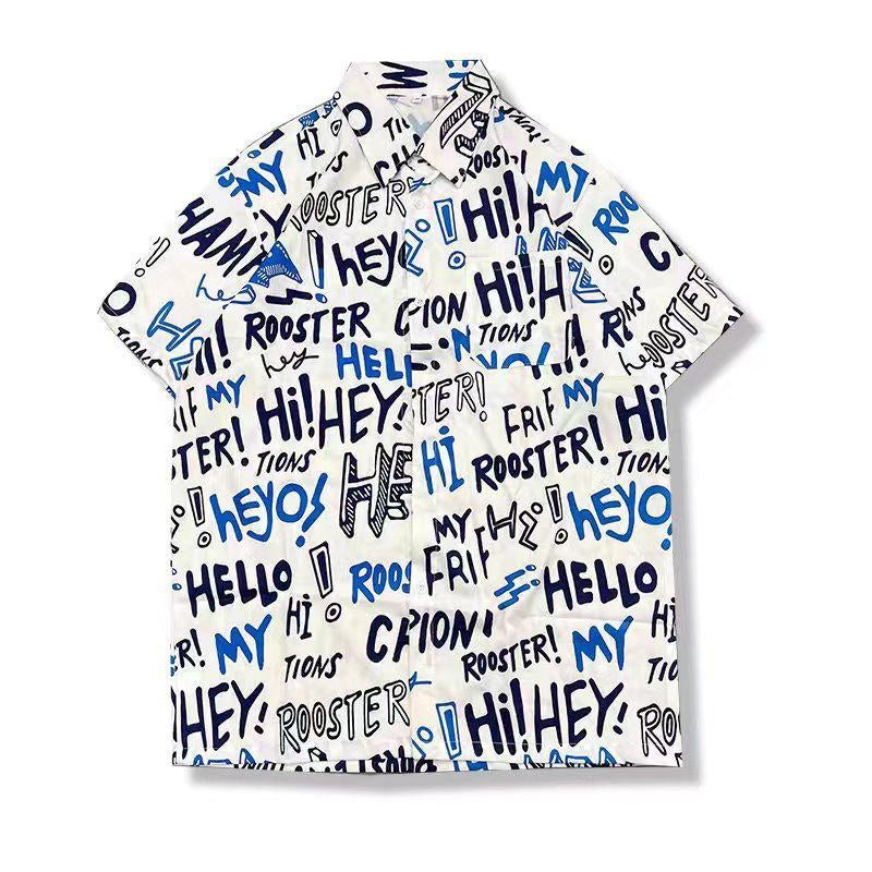 White Colour With Text Print Premiere Quality Half Sleeves Shirts 65705