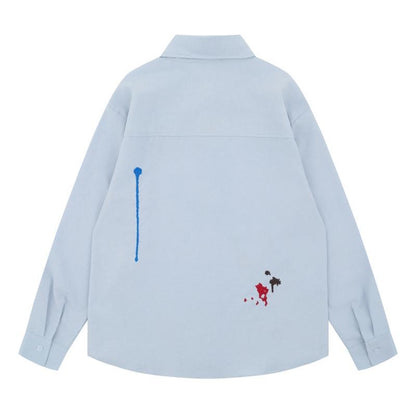 Savage Base Sky Blue Colour Embroidery Work Full Sleeve Imported Shirt YR9289