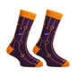 PAPA SOCKS Purple Colour With Orange Line Premium Quality Full Unisex Socks 989939