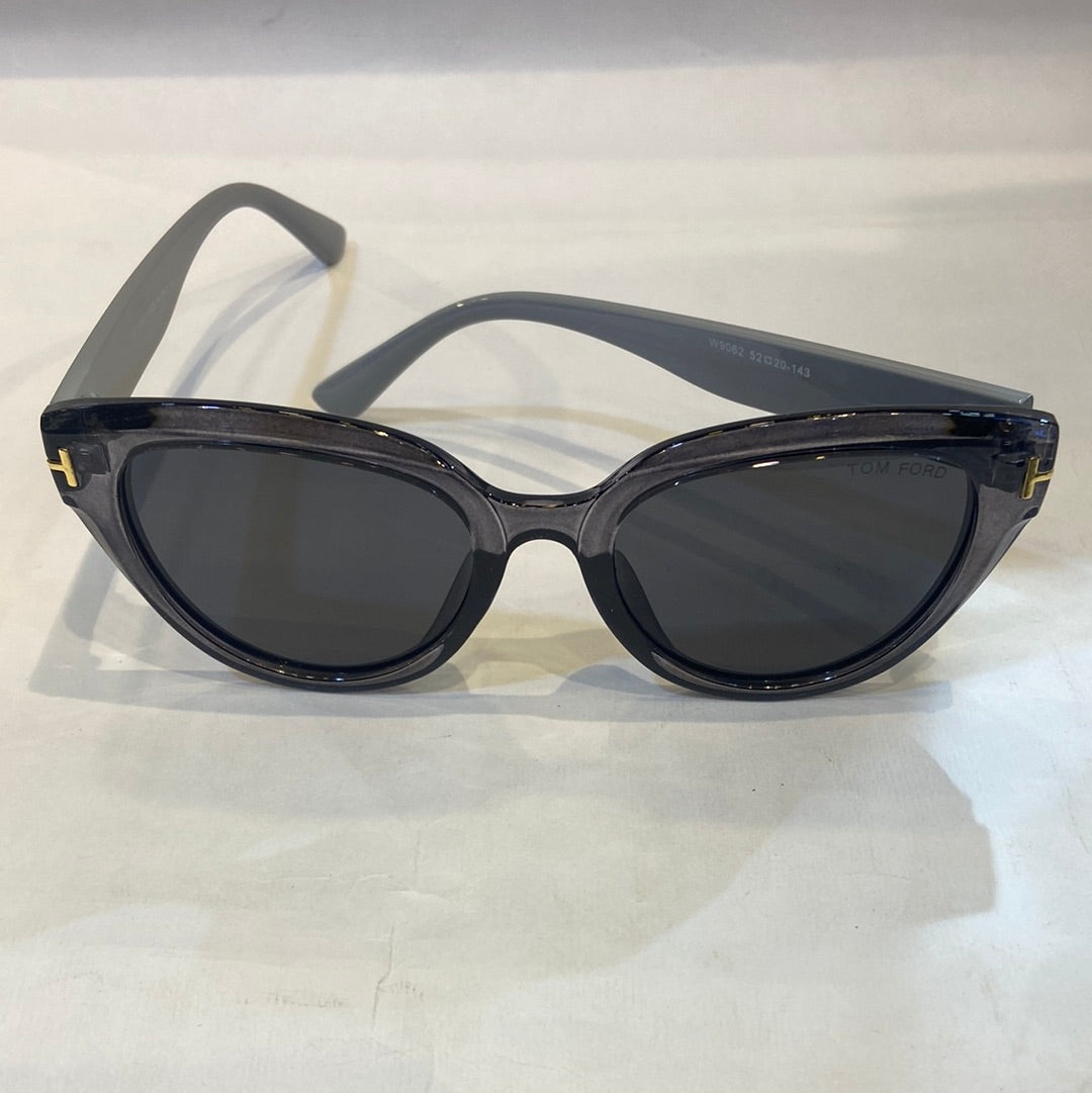 MOT Transparent Frame Grey Stick Black Shade Unisex Sunglasses W9062 52 20-143