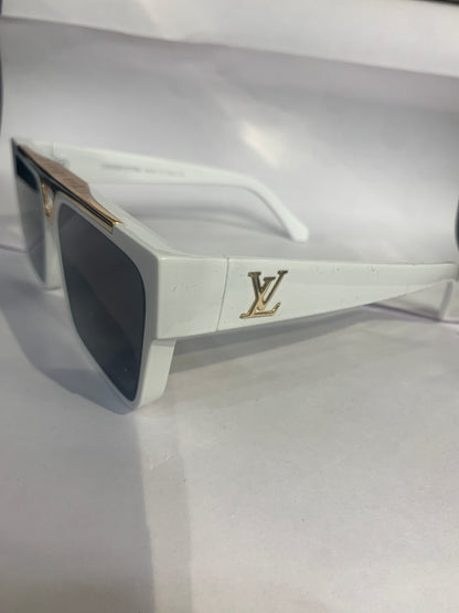 UOL White Frame Black Shade Unisex Sunglasses 1984 52 18 145