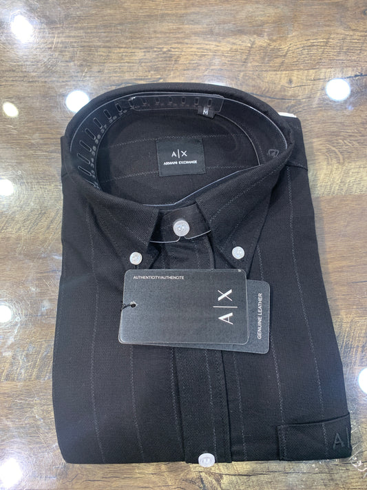 MRA Shirt Black Colour White Lining With Pocket A1237