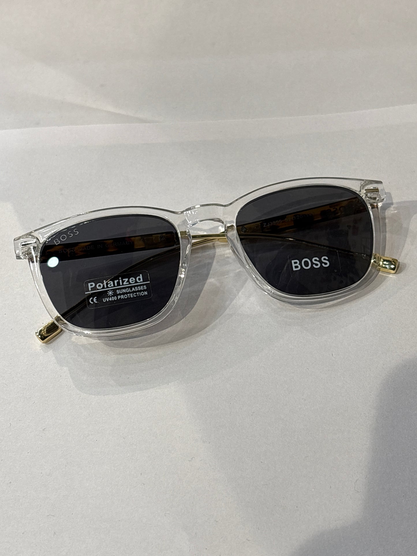 Sob Transparent Frame Leopard Stick Black Shade Unisex Sunglass ZJ33555220-143 ￼