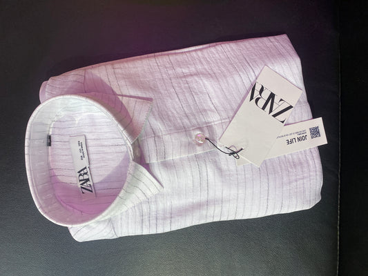 RAZ White Colour Black Line Stripe Shirt ZAR  Full Sleave H7575