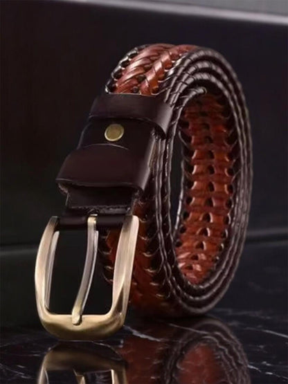 Imported Italian Leather Multi Colour Men’s Braided Belt 989756