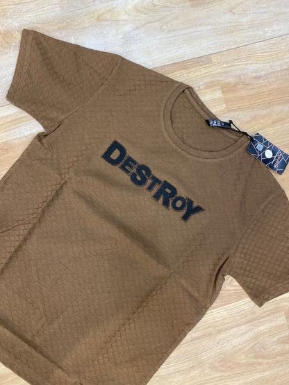 Selection dark brown  imported fabric T-shirt unisex 654985