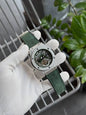 BUH HUB Olive Green Strap Silver Ring Green Dial Men’s Watch 991399