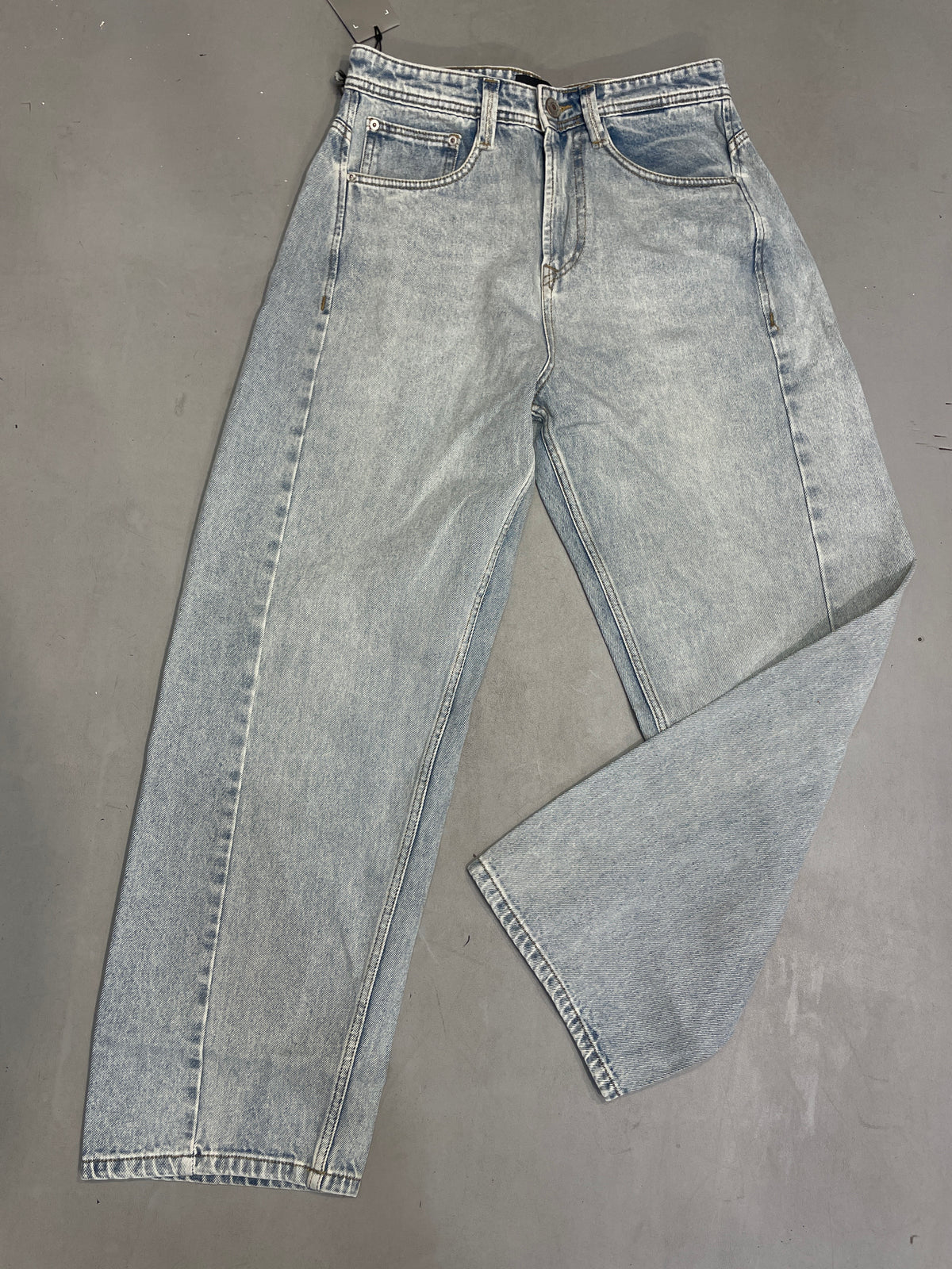 LAB BAL Light Blue Colour Greenish Shade Premium Quality Barrel Fit Imported Men’s Jeans KFA078-A
