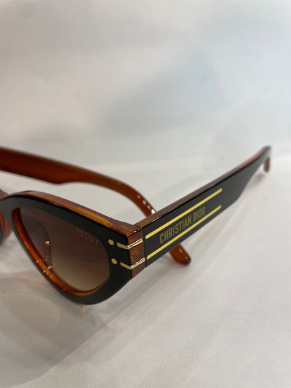 OID Black Orange Frame Brown Shade Unisex Sunglasses D28 52 17 142