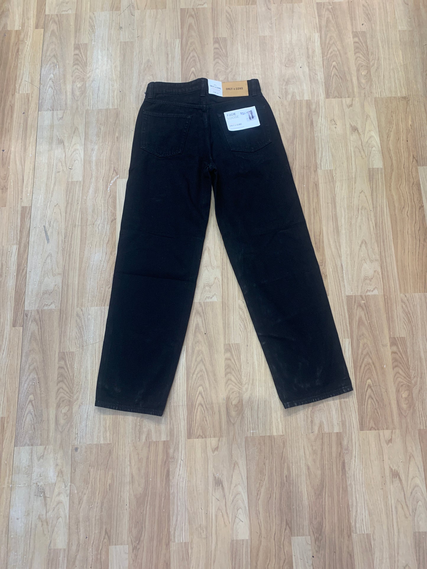 LNO Black Denim Jeans Straight Fit 8762