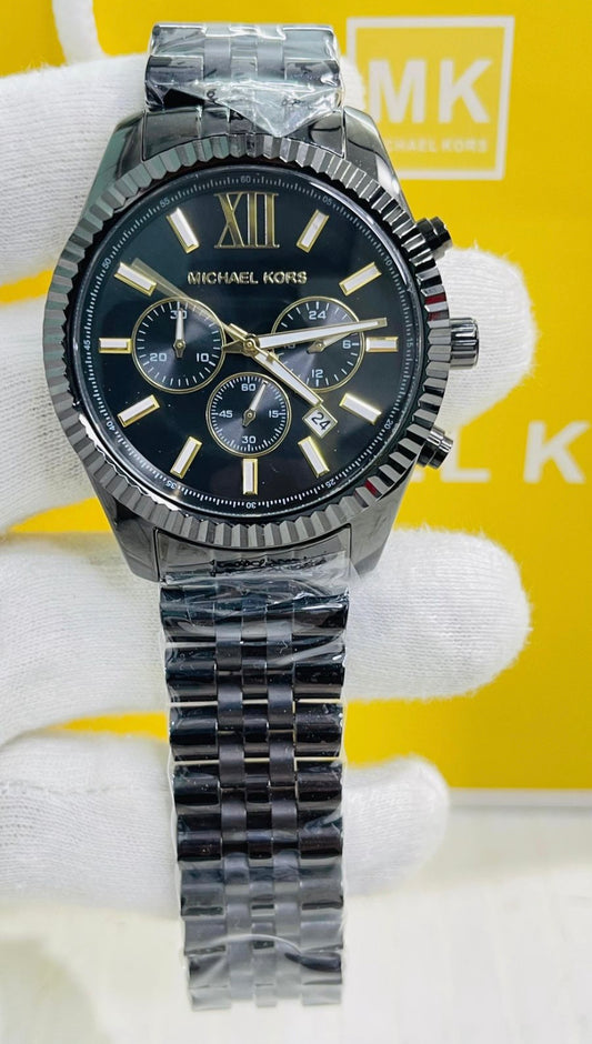 CIM MIC Black Chain Black Golden White Dial Men Watch 989591