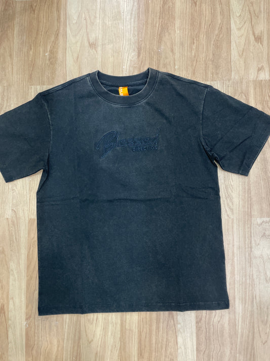 OUTLIER Black Colour Blessed Direction Print With Back Print Premium Quality Round Neck T-Shirt OL 494