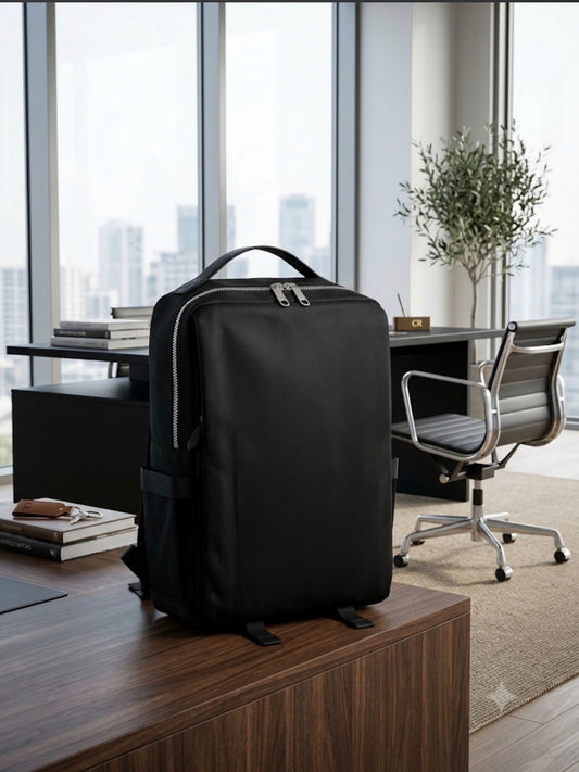 LDA Black Colour Multiple Zip Premium Quality Imported Unisex Backpack 6088
