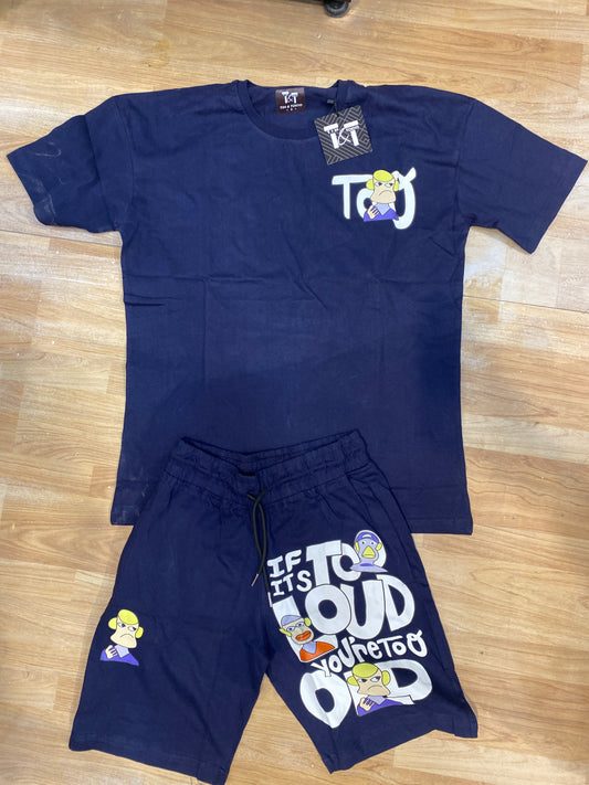 Tim & Tokyo Coord set T-shirt & Short Blue Colour H1131
