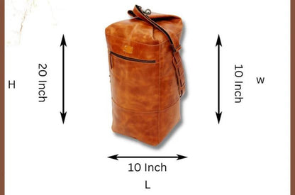 Tan LDA Genuine Leather Big Size Millitary Style Travelling Duffle Bag 988086