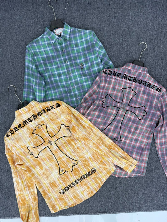 Chr Rhc Green White Purple Colour Logo Print Full Sleeves Shirt 989117