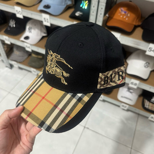 RUB Black Colour Brown Check Flap Imported Unisex Cap 990192