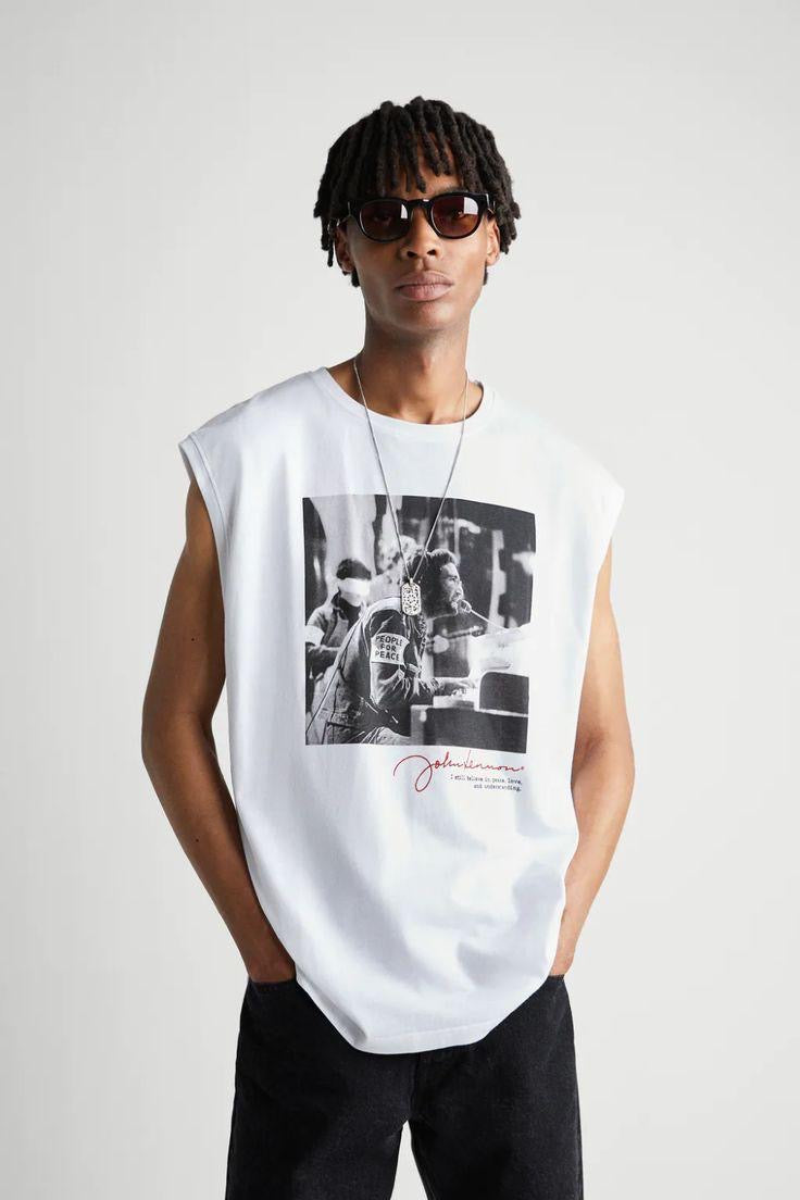 Raz People For Peace White Colour Tank Top 988716