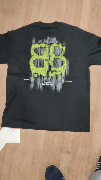 LOVASSI Balances Black Colour Back Print Premium Quality Round Neck Unisex T-Shirt 9011