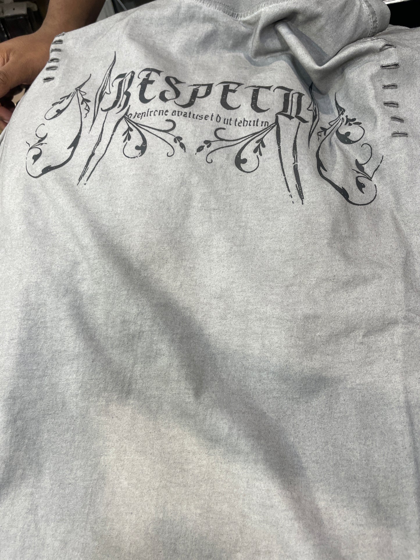 Fanyestore Grey Colour Respect  Print Cut Sleeve Rugged Imported Sando 3844