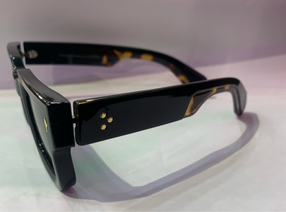SOM Glossy Black Frame Green Shade Black Leopard Stick Unisex Sunglasses ZS98098 52 16-143