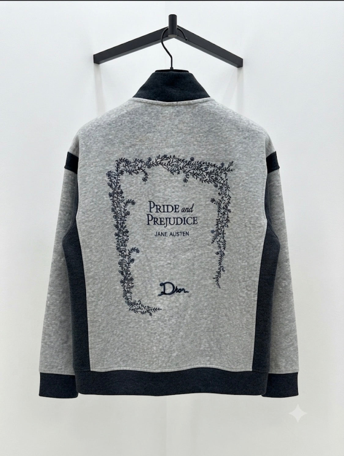 OID DIO Grey Black Colour Pride and Prejudice Embroidery  Premium Quality Unisex Cardigan 26323-A