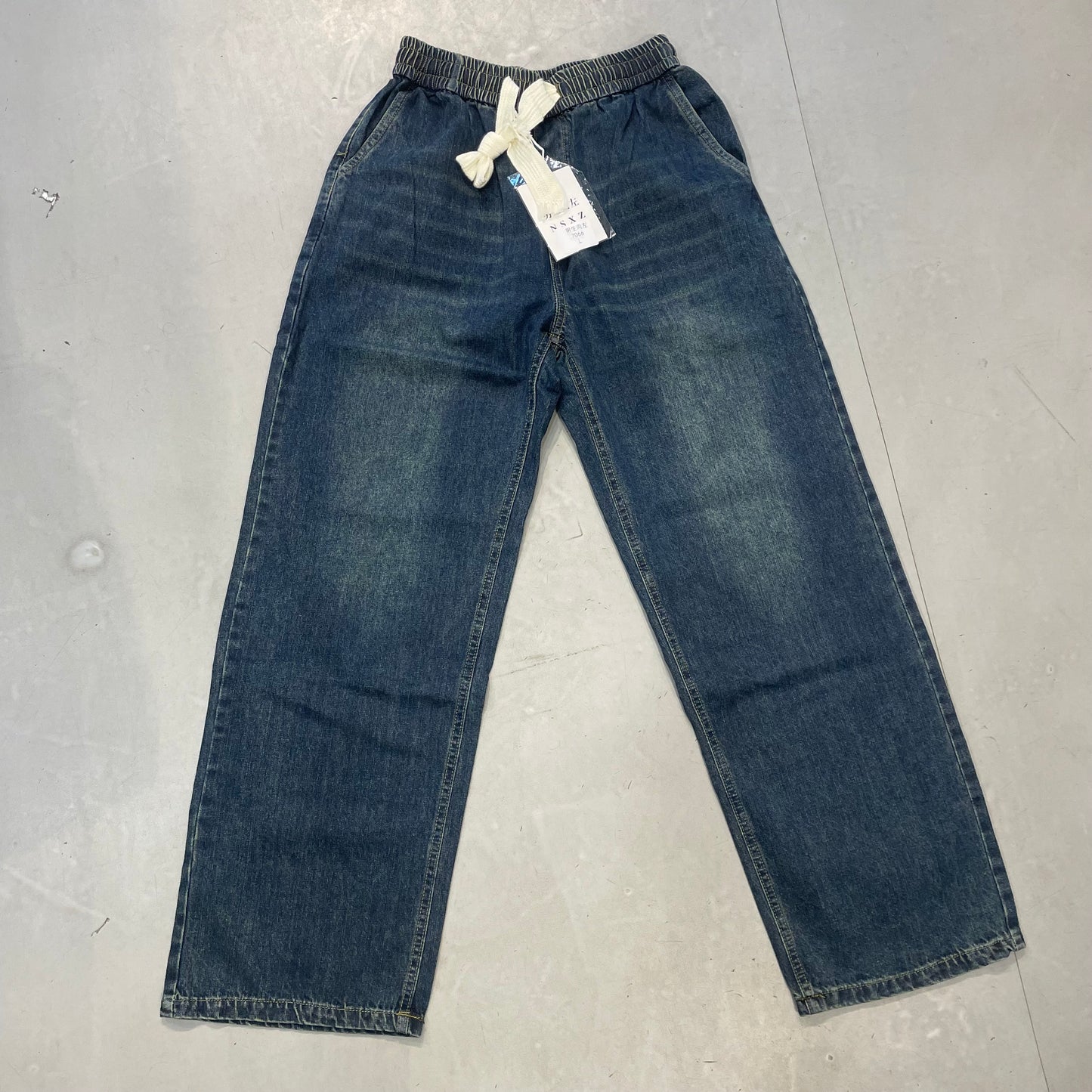 JJXZ Dark Blue Greenish Shade Denim Stretch Fit Jogger Style Jeans 7066