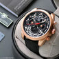Gat Black Leather Strap Black Dial Copper Ring Men’s Watch 901362