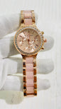 Cim Copper Pink Chain Pink Dial Studed Ladies Watch 989360