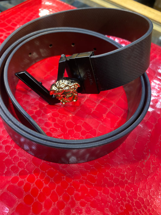 REV VER Black Golden Buckle With Black Brown Double Side Strap Men’s Imported Belt 989925