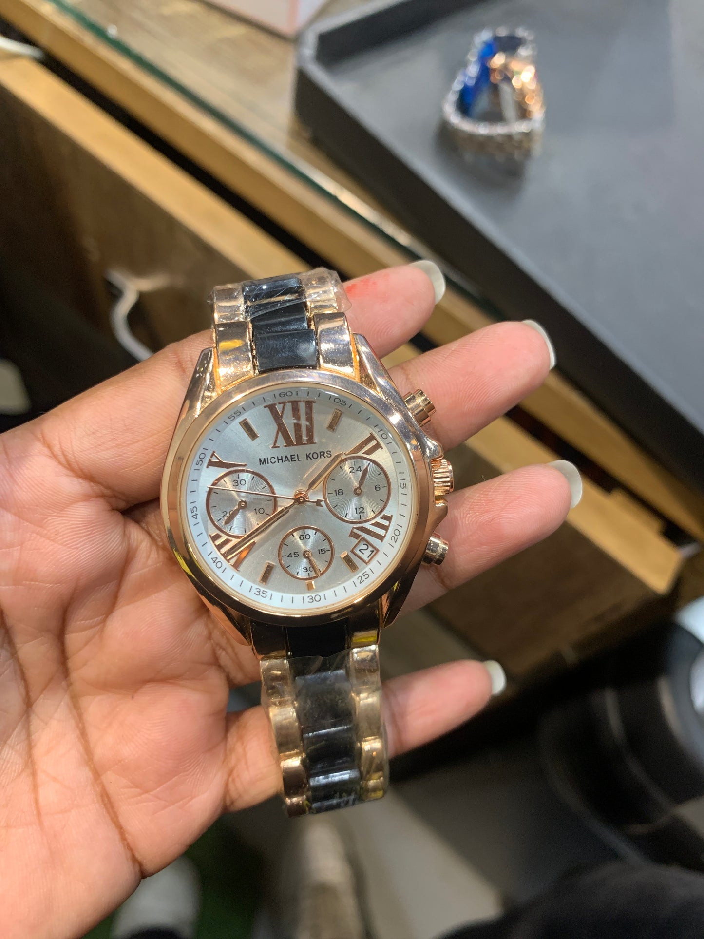 Cim Copper Brown Chain White Dial Ladies Watch