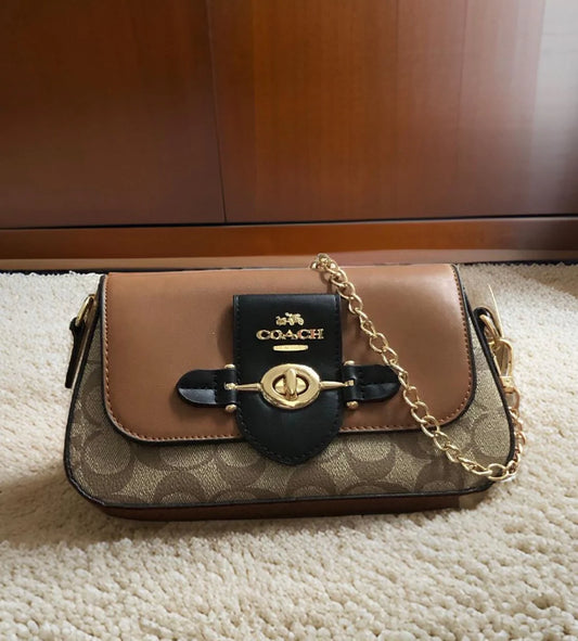 Aoc Tan Apricot Colour Small Brif Ladies Hand Sling Bag 989755