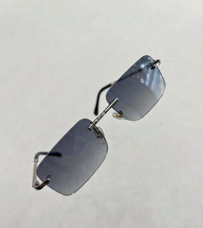 RAC CAR Silver Black Stick Frameless Trancy Black Shade Unisex Sunglass T82200651 55 17 145