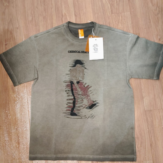 OUTLIER Brown Colour Chemical Reaction Print Premium Quality Round Neck T-Shirt OL 476