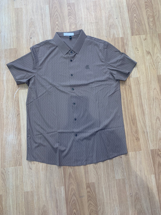 EERPUYU Brown Colour Shirt half sleeve imported fabric 9085