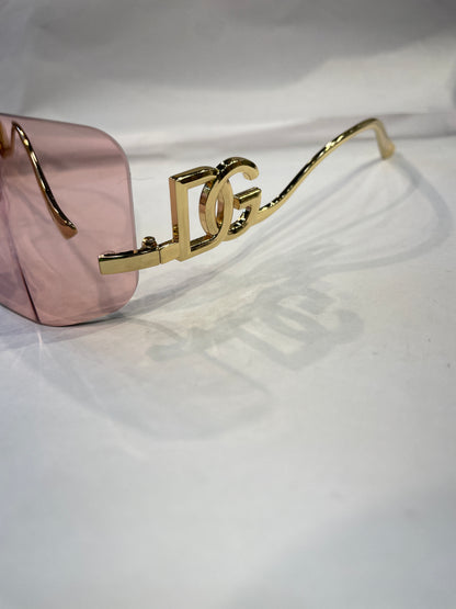 LOD LOD Frameless Golden Stick Pink Shade Unisex Sunglasses SUN258
