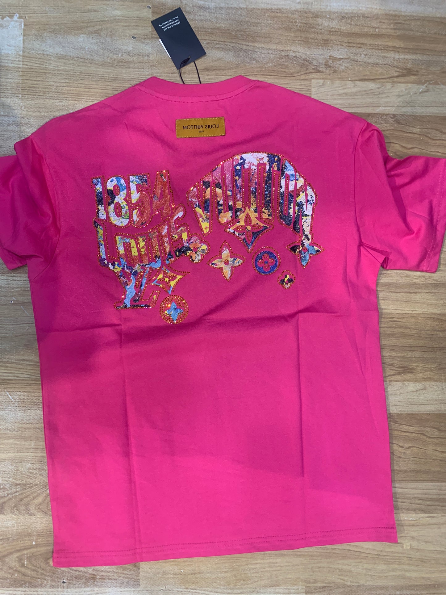 OUL Pink Tshirt Stone Back Print 25127