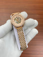 Sof Copper Chain Rose Gold Stud Dial Automatic Ladies Watch 401416