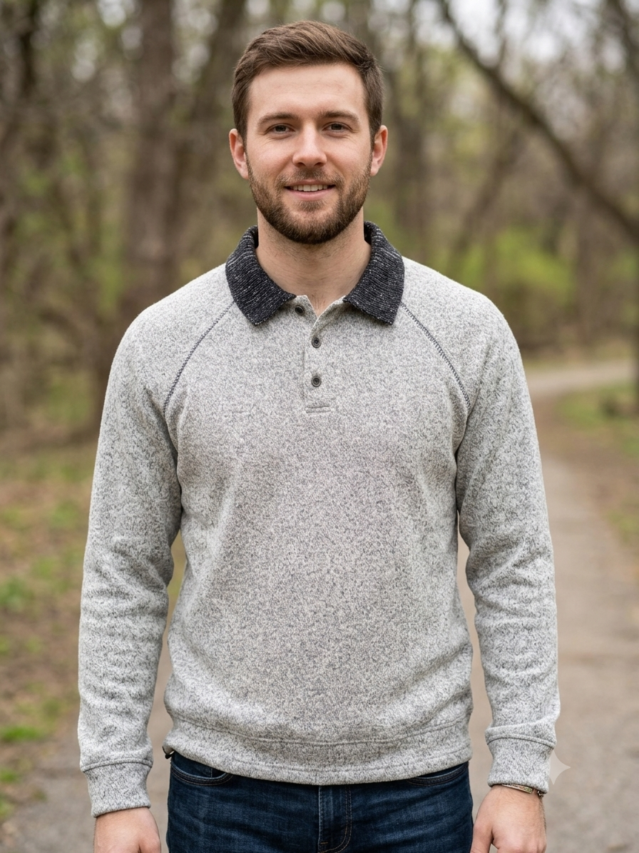 FASHION Grey Colour Greenish Shade Premium Quality Imported Polo SweatShirt 7958-A