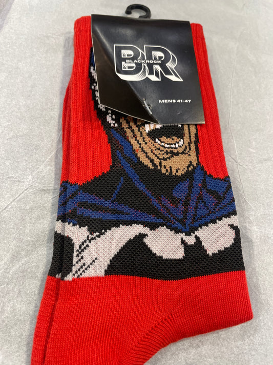 BR Red Colour Batman Print Premium Quality Full Socks 990751