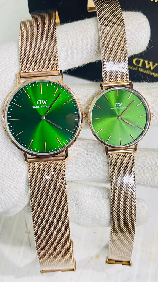 Wd Copper Chain Green Dial Slim Formal Casual Ladies Watch 989584