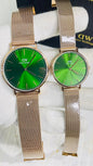 Wd Copper Chain Green Dial Slim Formal Casual Ladies Watch 989584