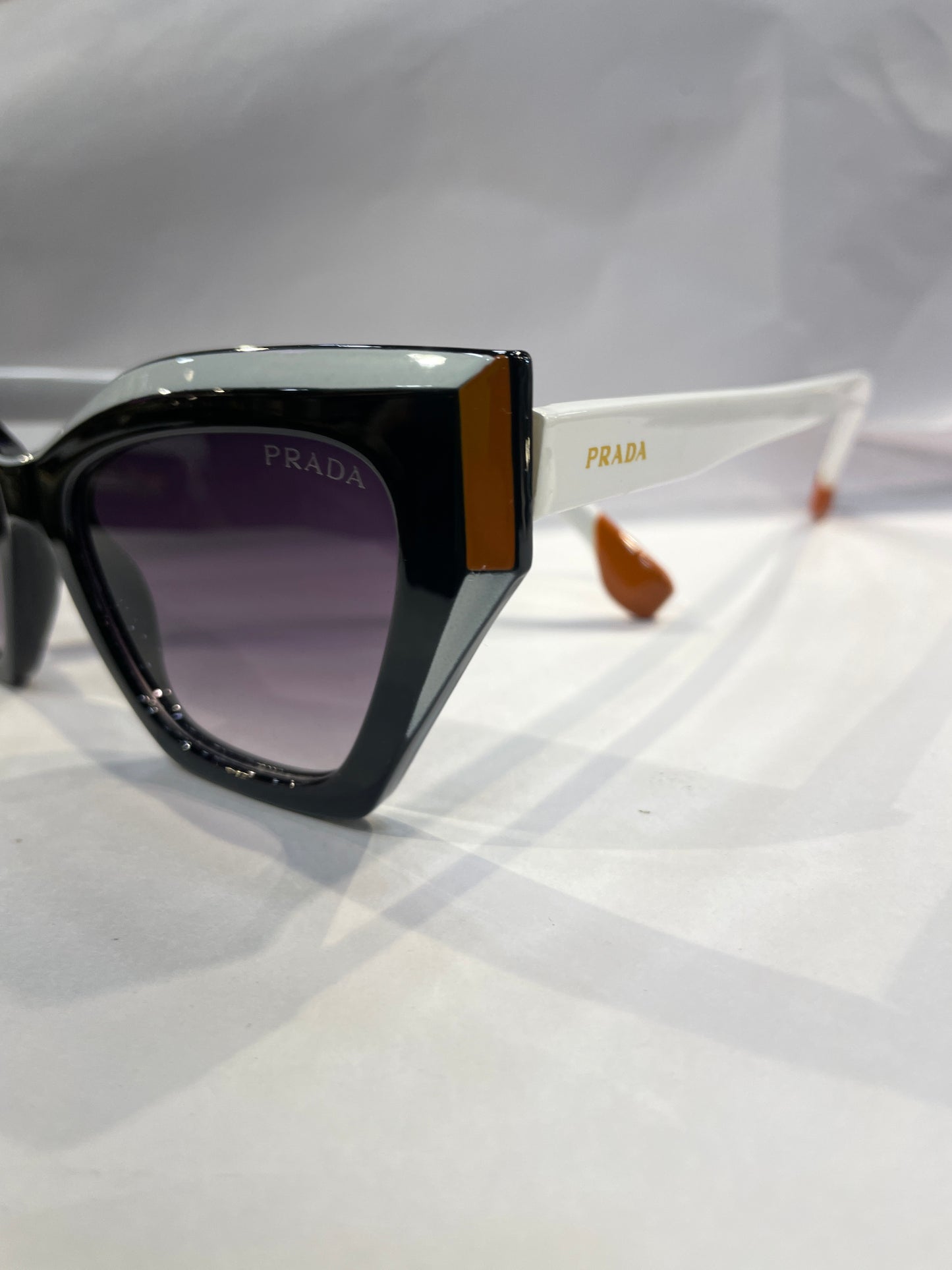 ARP PRA Black White Frame Black Shade Unisex Sunglasses 5739 53 16 140
