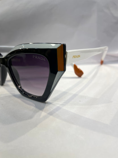 ARP PRA Black White Frame Black Shade Unisex Sunglasses 5739 53 16 140