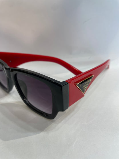 ARP Black Frame Red Stick Black Shade Unisex Sunglass 6092 53 21 145