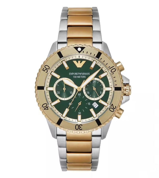Mra Sliver Gold Chain Green Gold Dial Premium Quality Men’s Watch 990132