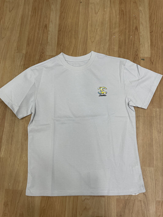 AHC CHA Grey Colour Chanel Print Premium Quality Round Neck T-Shirt CY2707