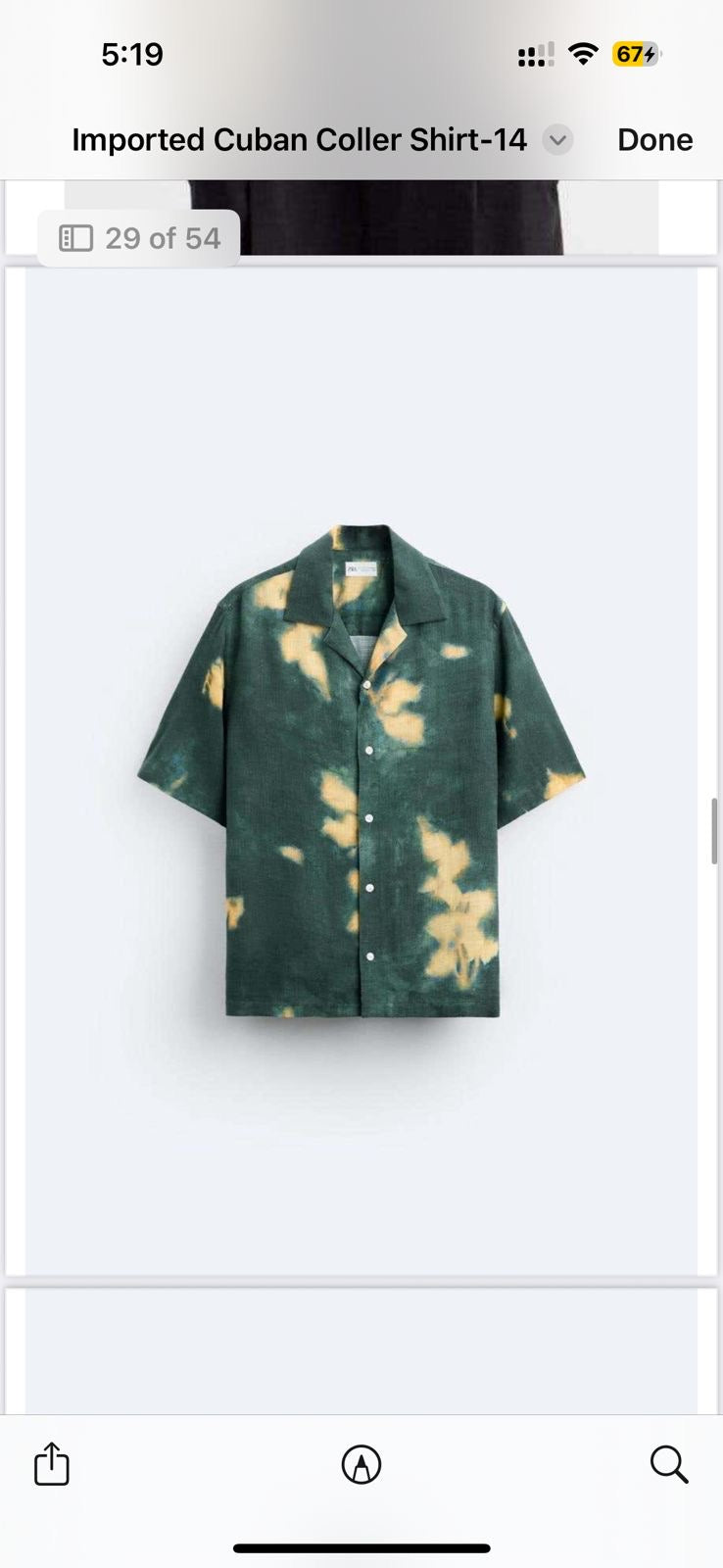 LDA Green Colour Yellow Printed Half Sleeve Men’s Shirt 989629