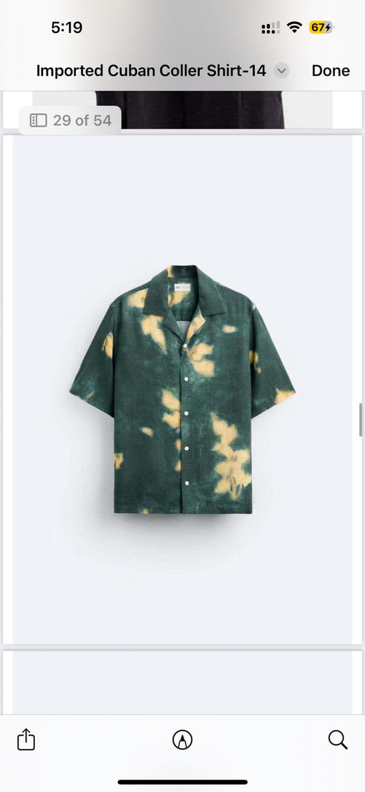 LDA Green Colour Yellow Printed Half Sleeve Men’s Shirt 989629